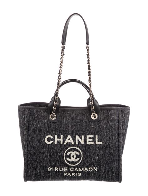 chanel black deauville tote|chanel deauville tote price.